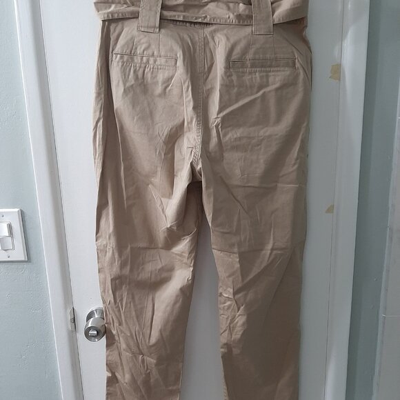 NWT Ralph Lauren Khaki Tan Paper Bag Waist Belted Jogger Pants size 6 - Picture 6 of 9